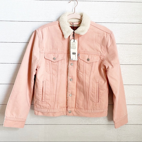 pink boyfriend sherpa jacket